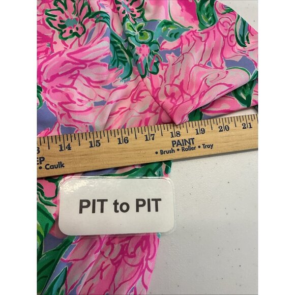 Lilly Pulitzer Cristiana Stretch Mini Dress Long Slv Floral Pink blossom size 8 - Picture 12 of 14